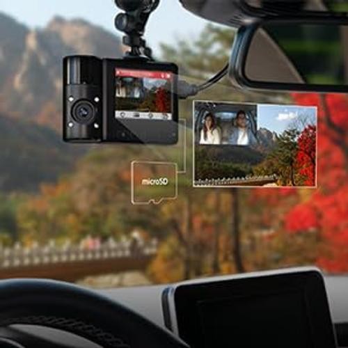 64GB, Dual 2K+1080P Dash Cam Front and Rear Inside, 140 Wide-Angle, 2.4