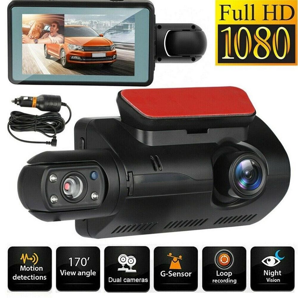 2 Lens Car Video Recorder, HD1080P Dash Cam Car 3.0inch IPS Night Vision