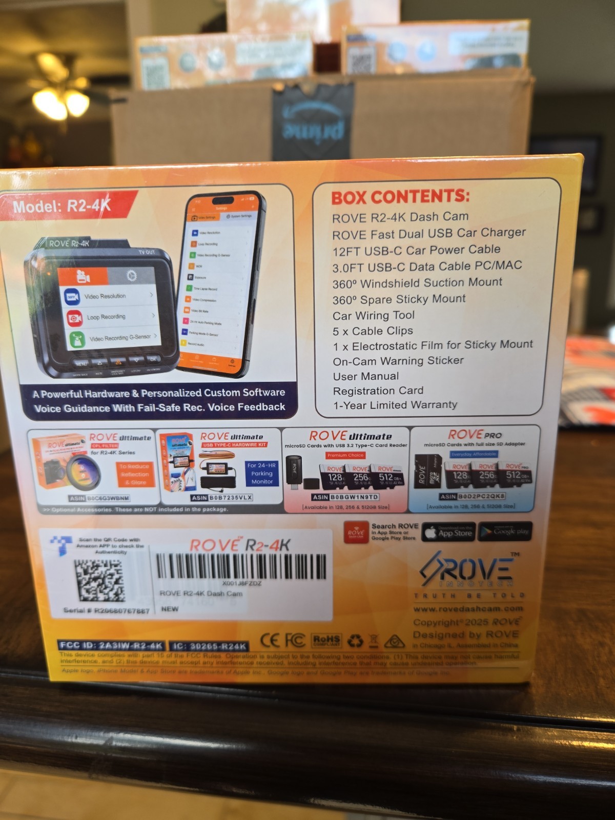 New Sealed ROVE R2-4K Truth Be Told Dash Cam/Suction or Sticky Mount(2025)