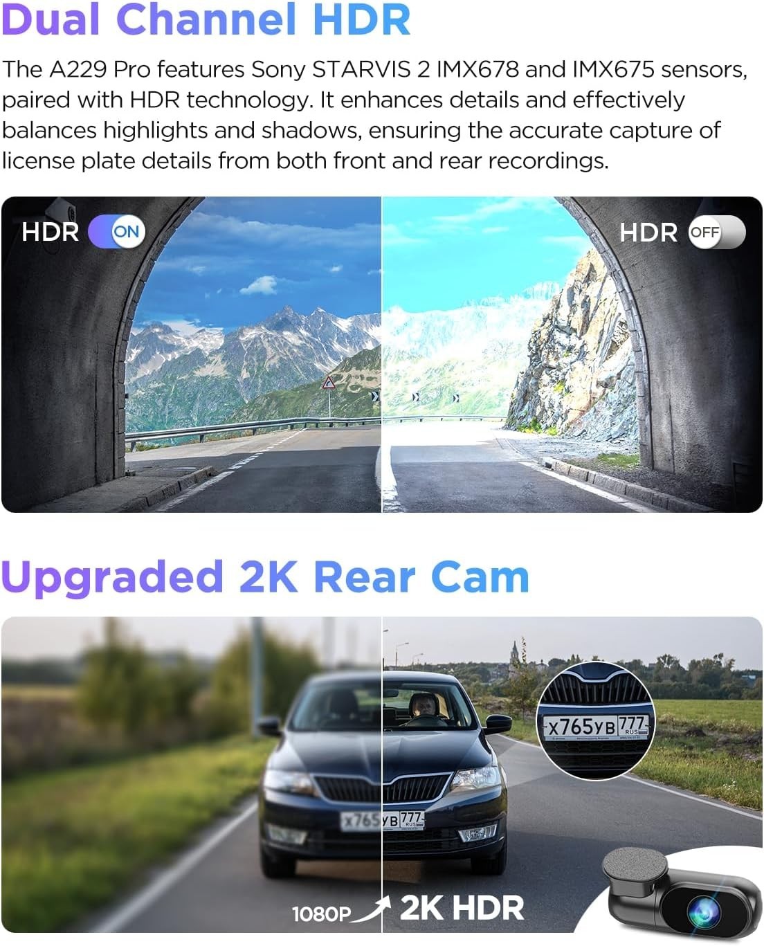Voice Control Night Vision Car Cam