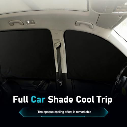 Black Car Side Window Sun Shades – Light Blocking & Sun Protection – 4 PCS Black