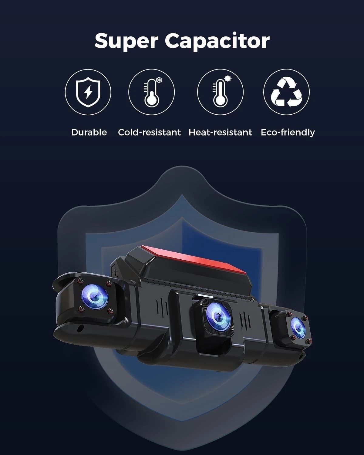 Advanced 360 View Car Dash Cam with 5G Wi-Fi, WDR & Automatic Incident Detection