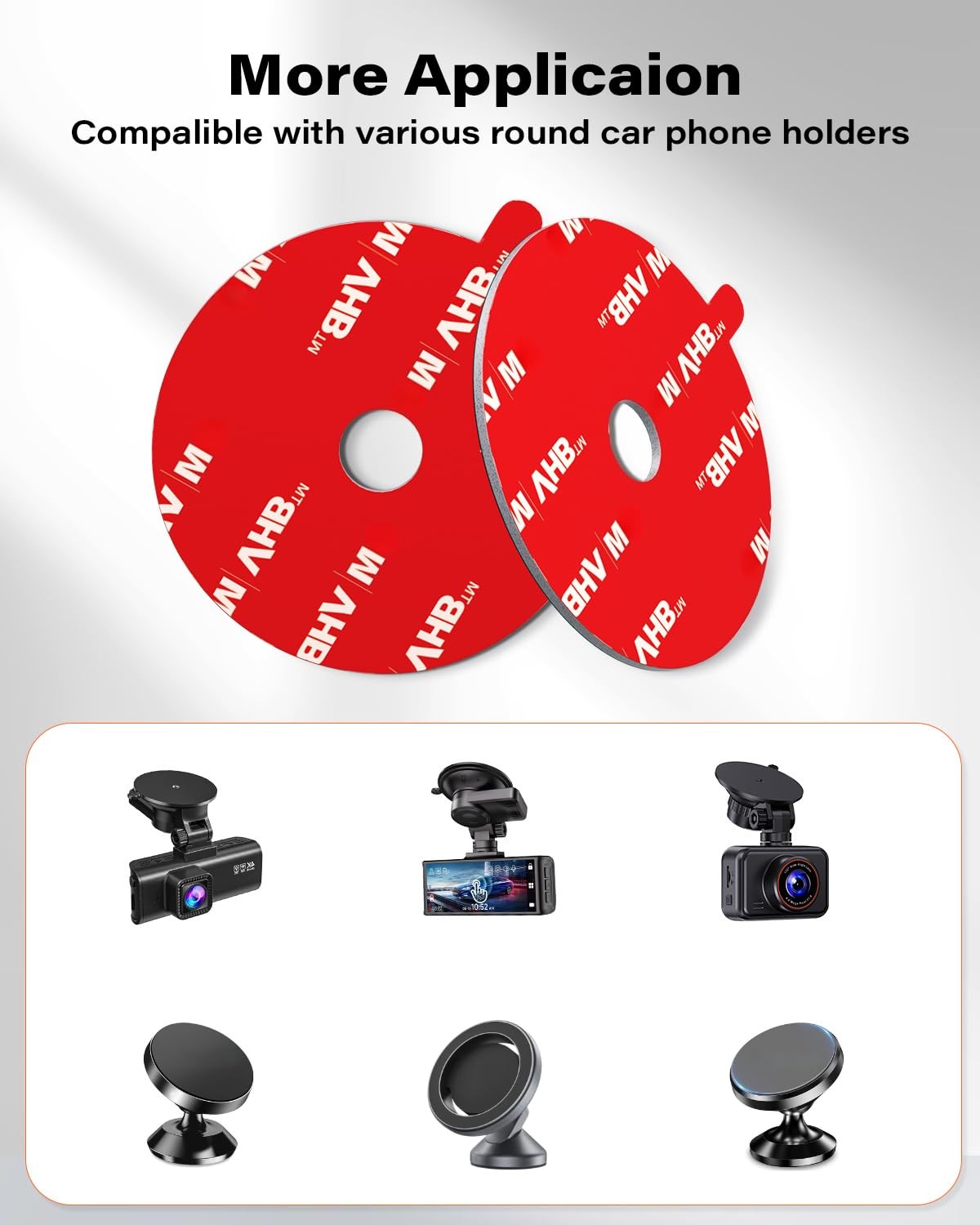 2.15″ Adhesive Sticky Pads for Dash Cam with Electrostatic Film