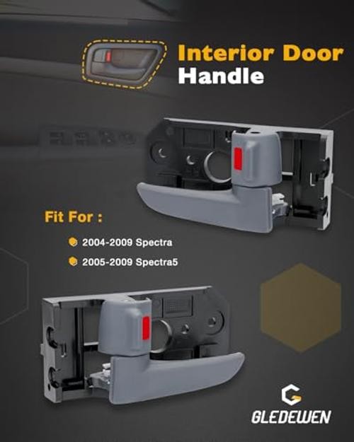 Inside Door Handle (Pair), Compatible Front/Rear Driver & Passenger (2PCS) Gray