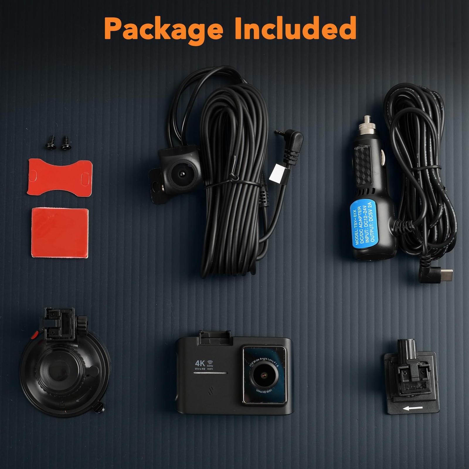 4K Dash Cam Front and Rear, STARVIS 2 Night Vision, Free 64GB Card, 5GHz WiFi…