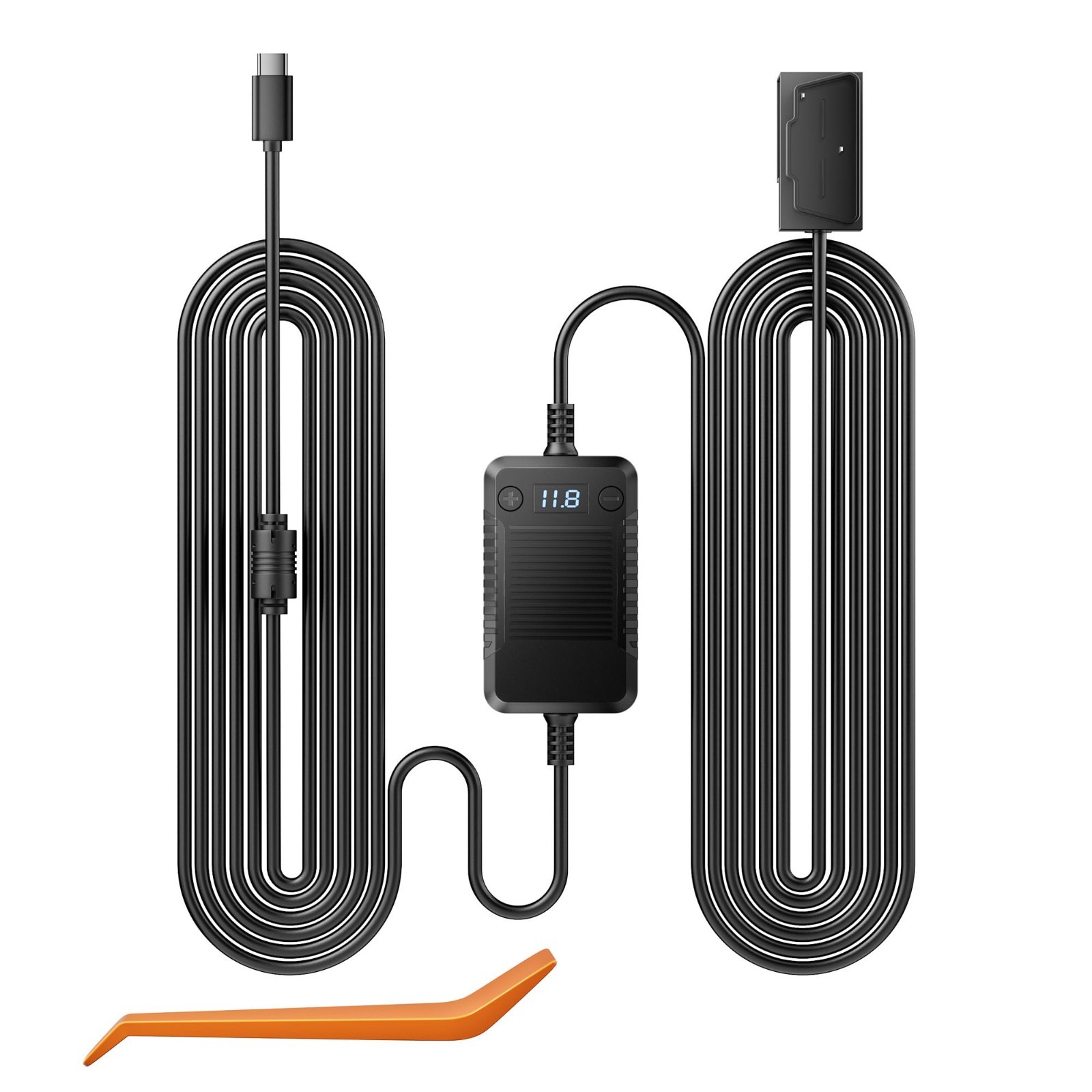 14.8Ft OBD Hardwire Kit with Voltage Indicator for USB C Dash Cameras, Compatibl