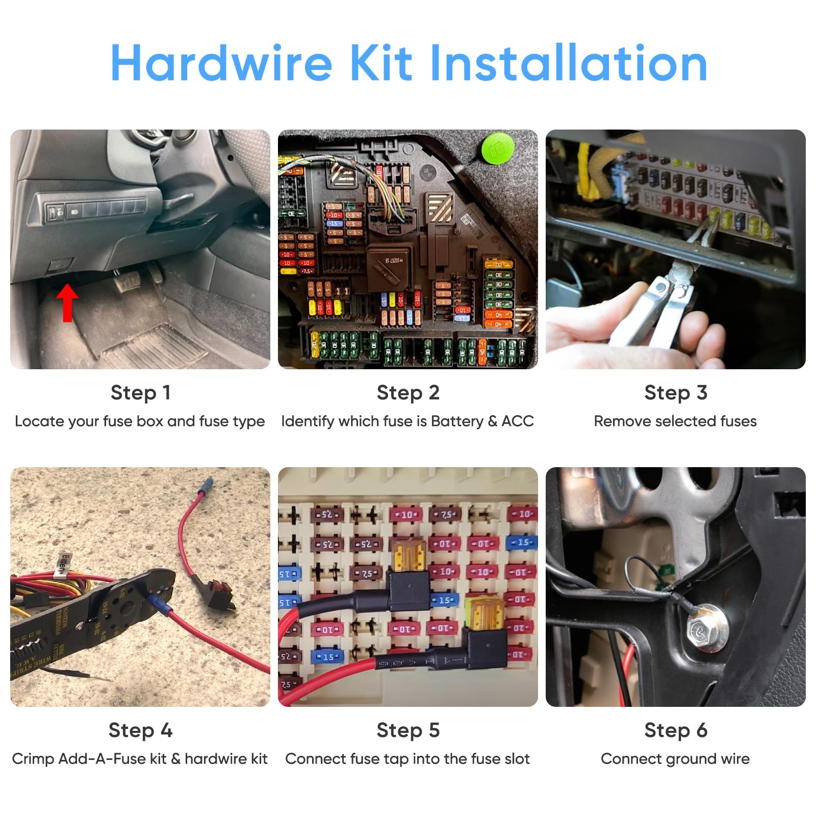 VIOFO Type-C HK6 Acc Hardwire Kit with 8PCS Full Set Circuit Fuse Tap for A32…