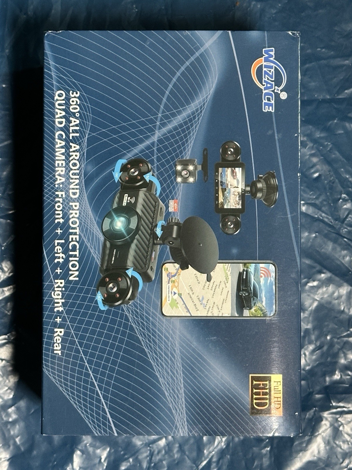 4 Channel Dash Cam 360° View 5G WiFi & APP Control, WIZACE 2K Front and Rear