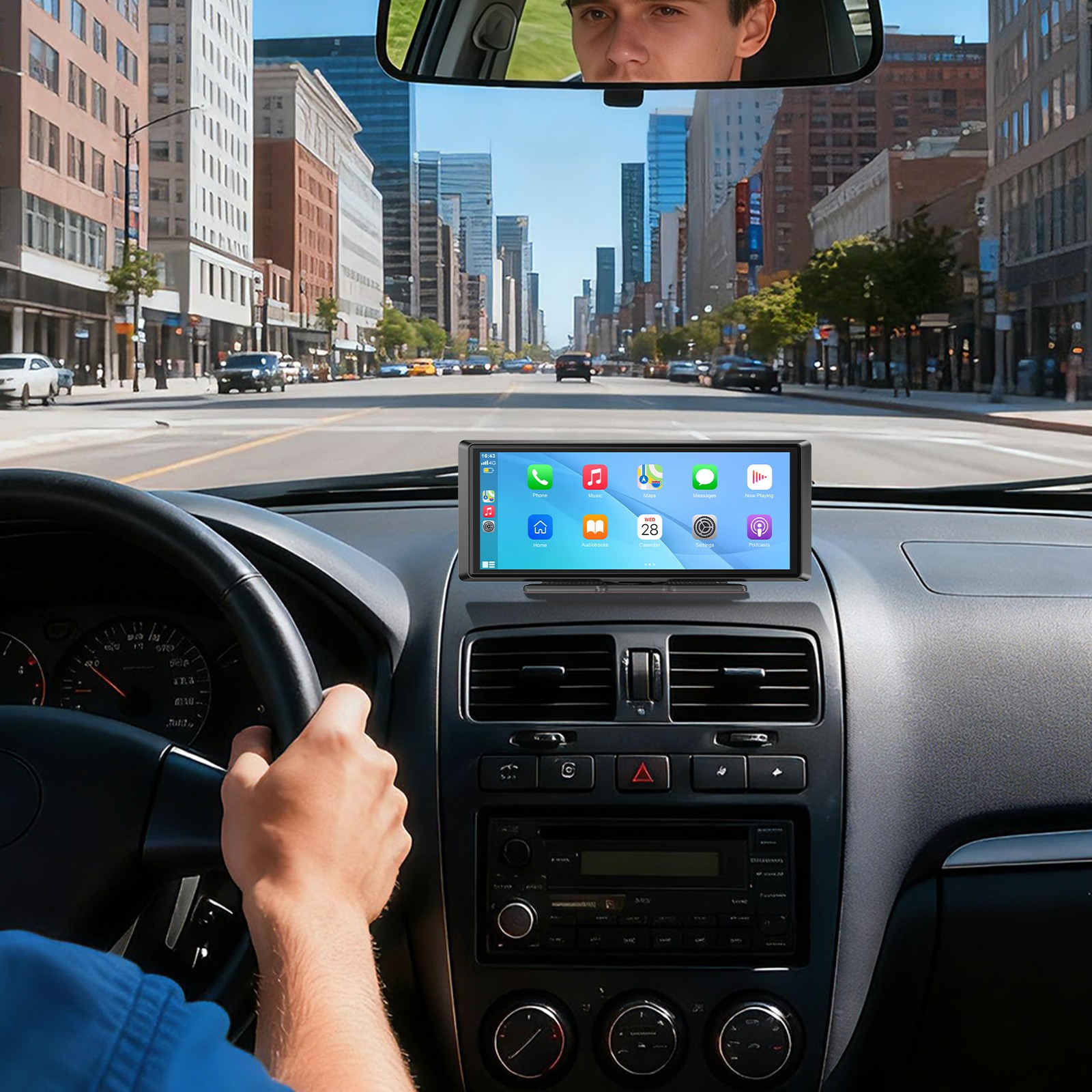 2026 Wireless Carplay Android Auto Screen for Car 10″ IPS Portable Touch Screen