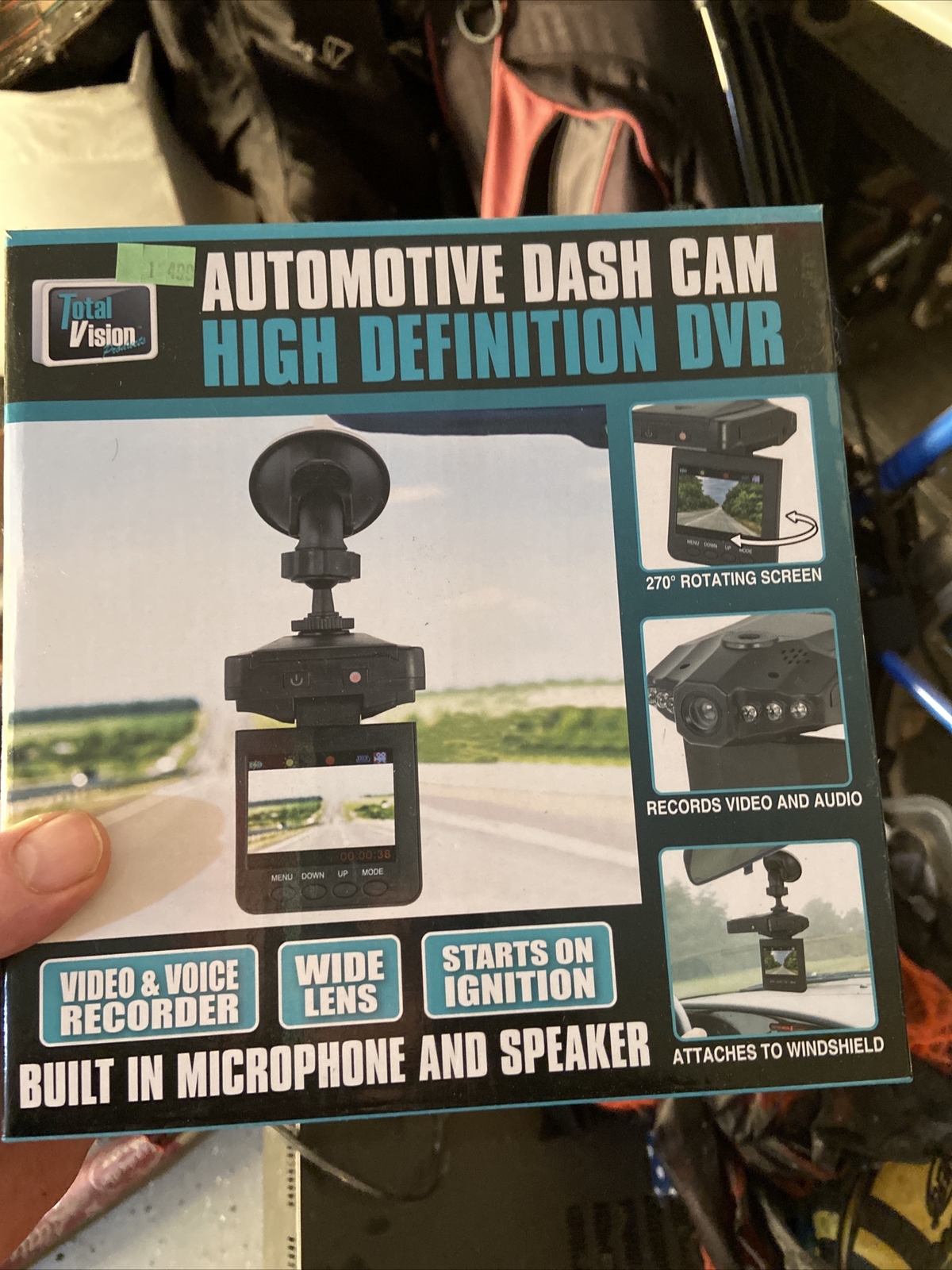 Total Vision Automotive Dash Cam High Definition DVR Records Video Audio Wide