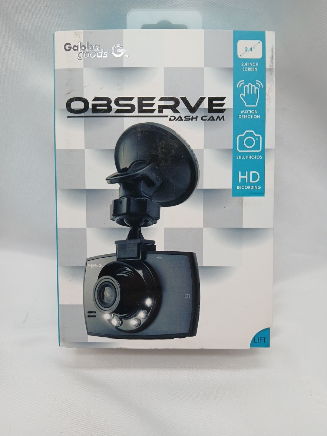Gabba Goods Observe Car Dash Cam 2.4″ Screen with Mount & Charger New In Box