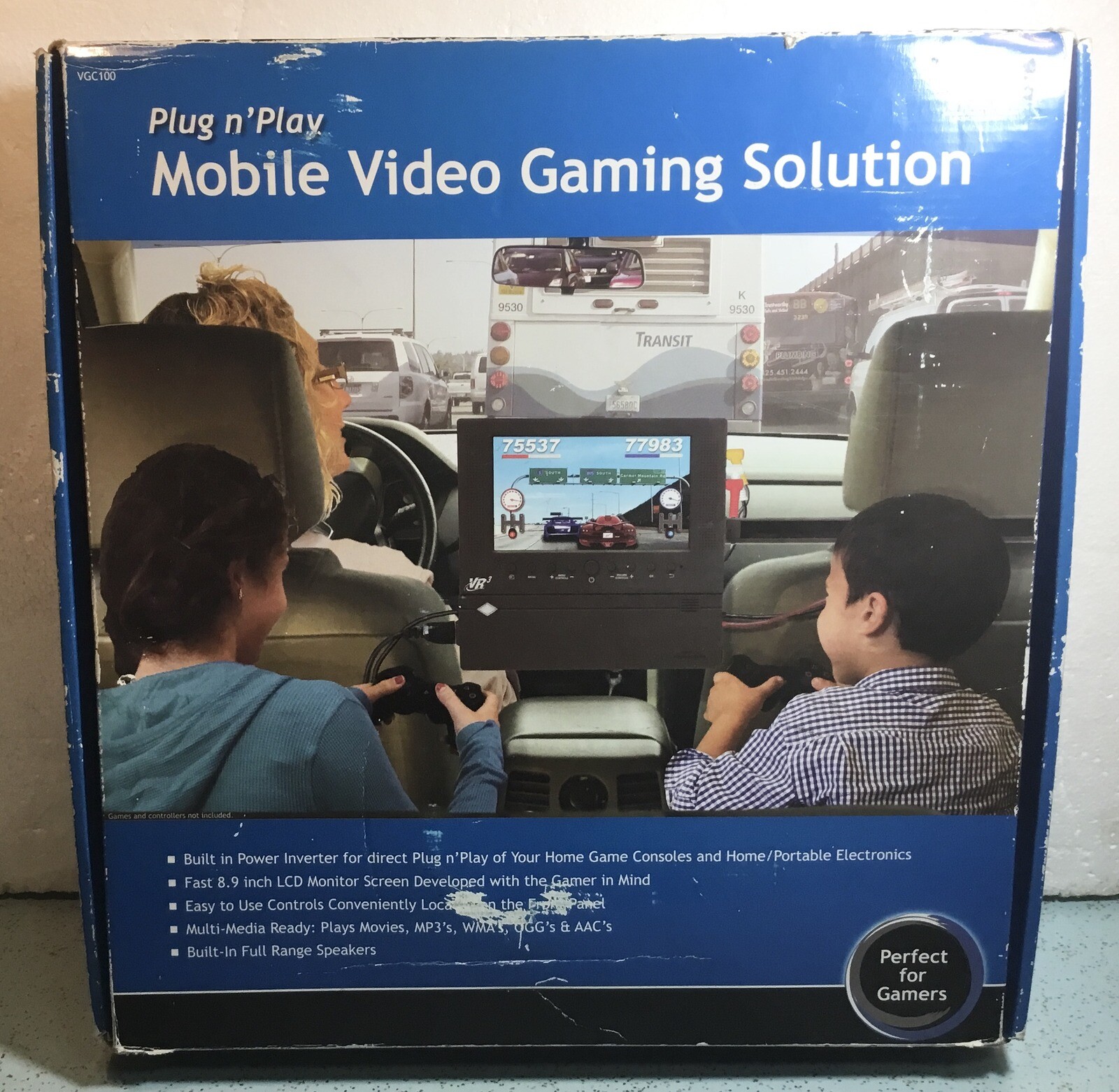2009 VR3 VGC100 PLUG PLAY 8.9″ CAR VIDEO GAME MONITOR w/REMOTE & POWER INVERTER