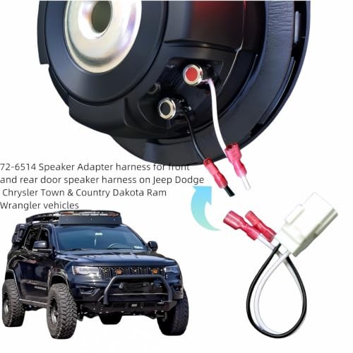 72-6514 Speaker Adapter (6 Pieces) Compatible with Dodge,Jeep, Ram car Front