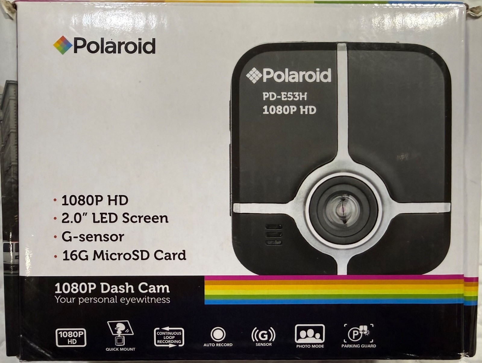 Polaroid 1080P Dash Cam New In SEALED Box Camera With Mount Led Screen G- Sensor