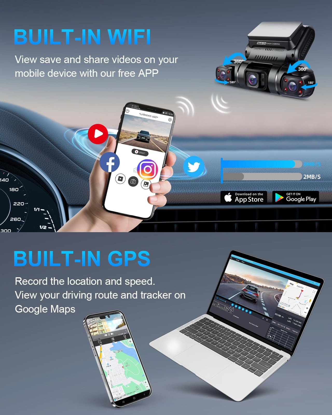 PRUVEEO 360 Degree View 4 Channel Dash Cam Front and Rear Inside Left Right, …