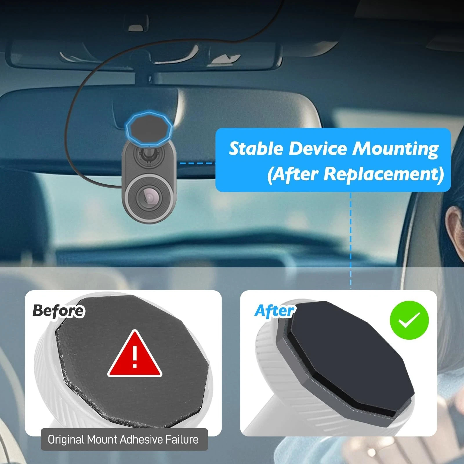 4 Pcs Metal Adhesive Replacement for Garmin Magnetic Dash Cam Mounts