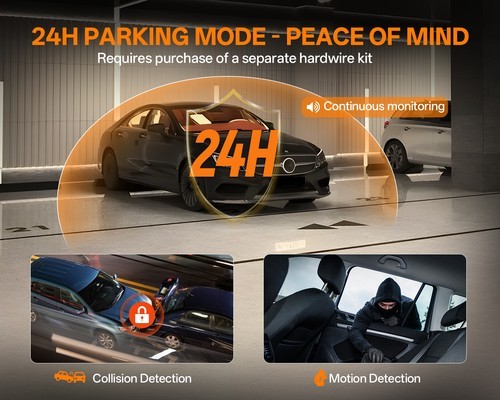 Dash Cam 4 Channel 360°Front&Rear Inside Night Vision FHD 1080P Car Camera 128GB