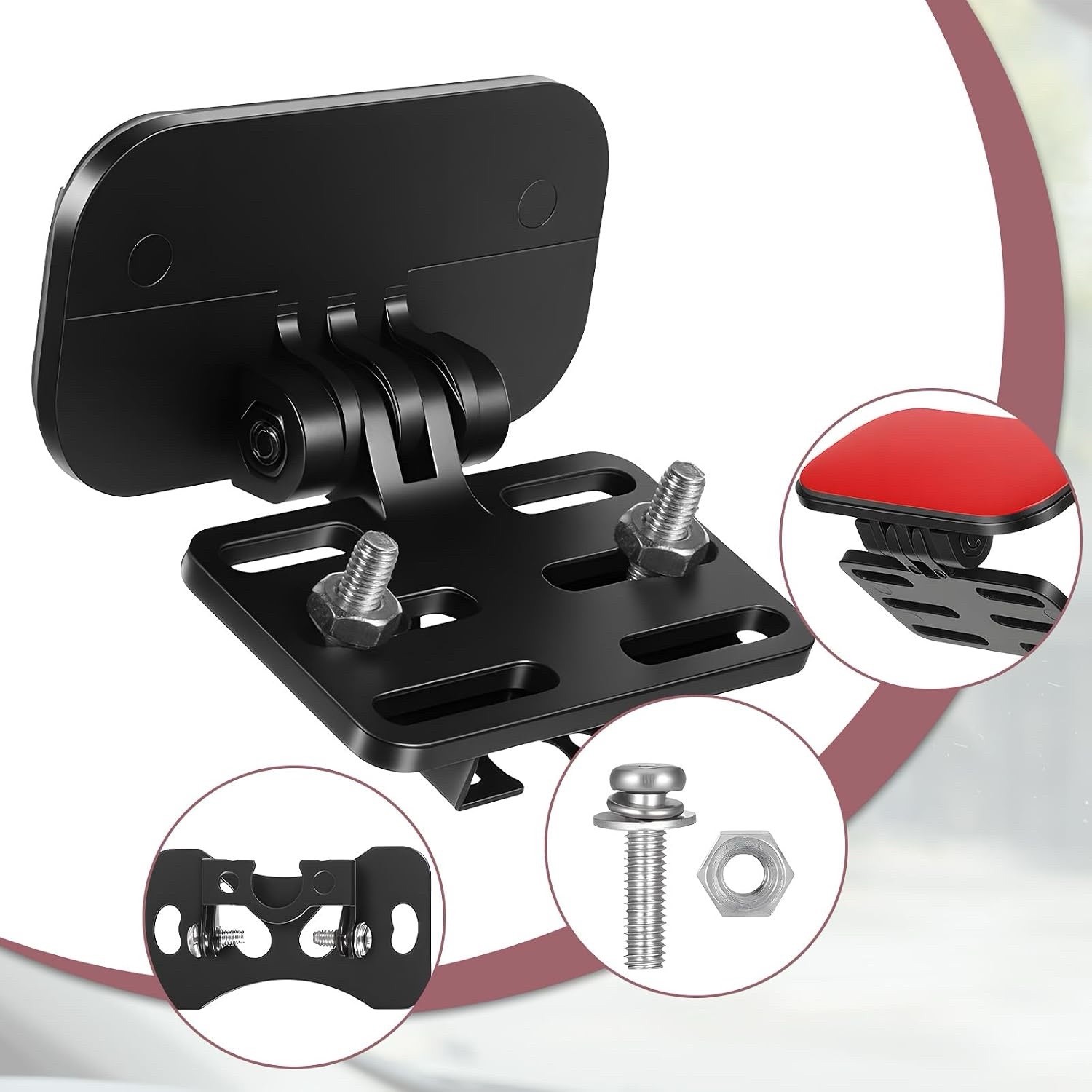 2pcs Dash Cam Car Rear Camera Bracket Rear Camera Holder Set Universal 180^