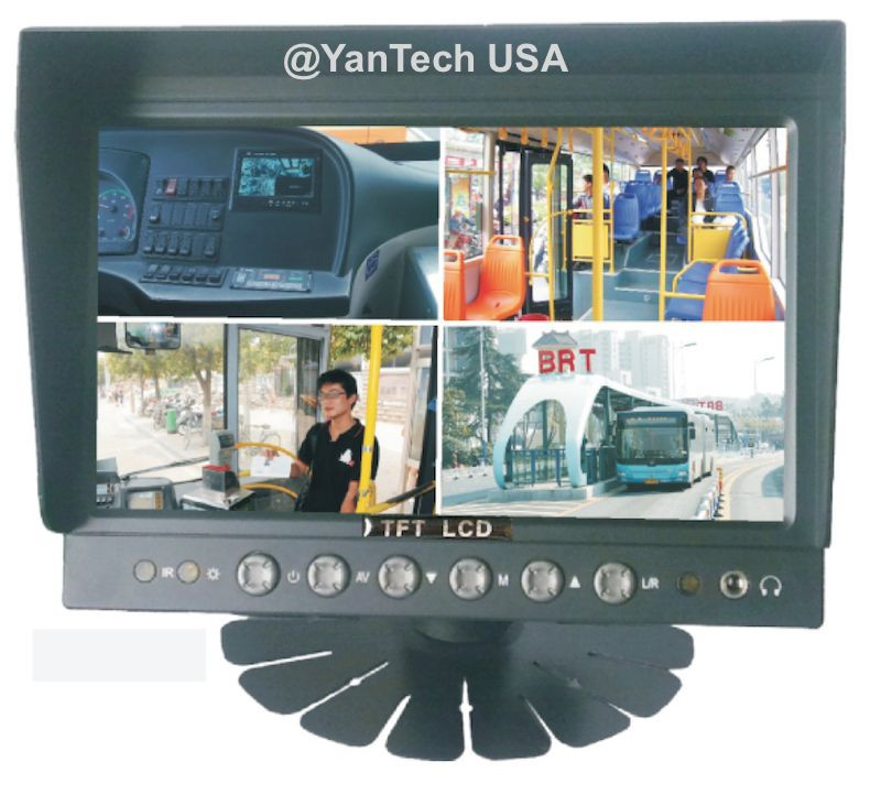 7″ QUAD REAR VIEW BACKUP CAMERA SYSTEM + 3 CCD 700TVL INFRARED CAMERAS + CABLES