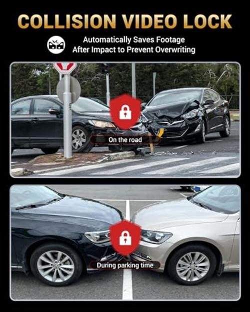 2.5K+1080P Dual Dash Cam Front and Inside with WiFi & GPS, 2 front and inside