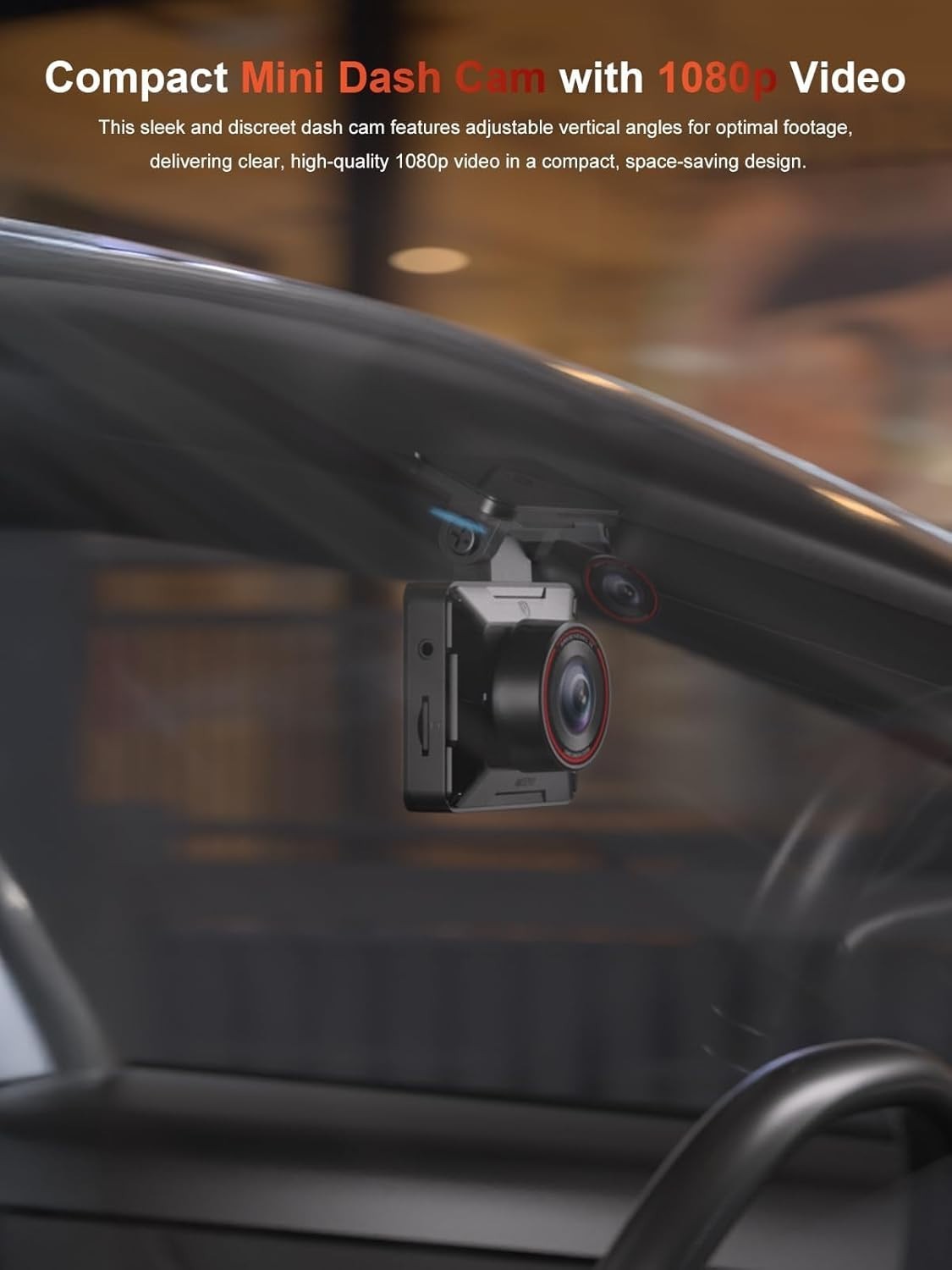 Compact 1080P Dash Cam with G-Sensor & Night Vision for All Vehicles