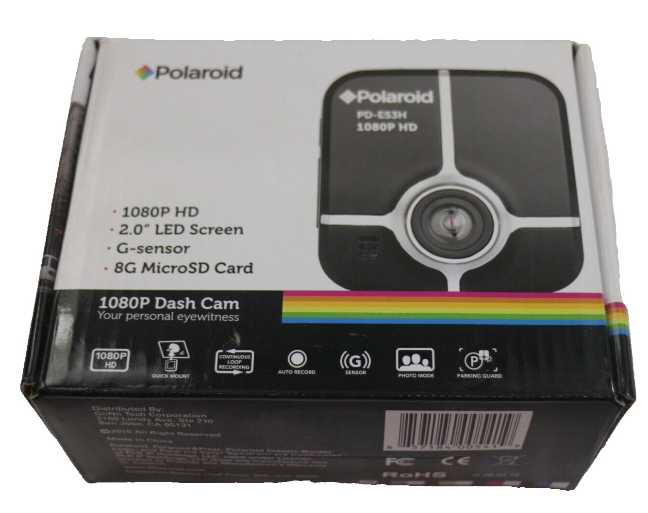 Polaroid 1080P HD 2.0 LED Screen PD-E53H 8G DashCam New in Box Sealed