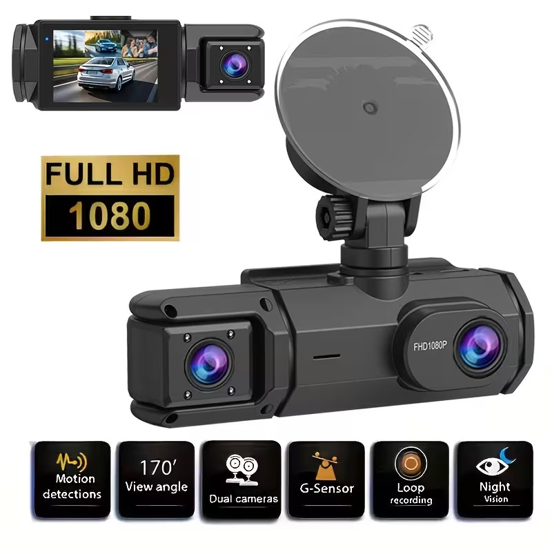1080P Dual Dash Cam Front & Rear Camera Night Vision G-Sensor Loop Recording Par