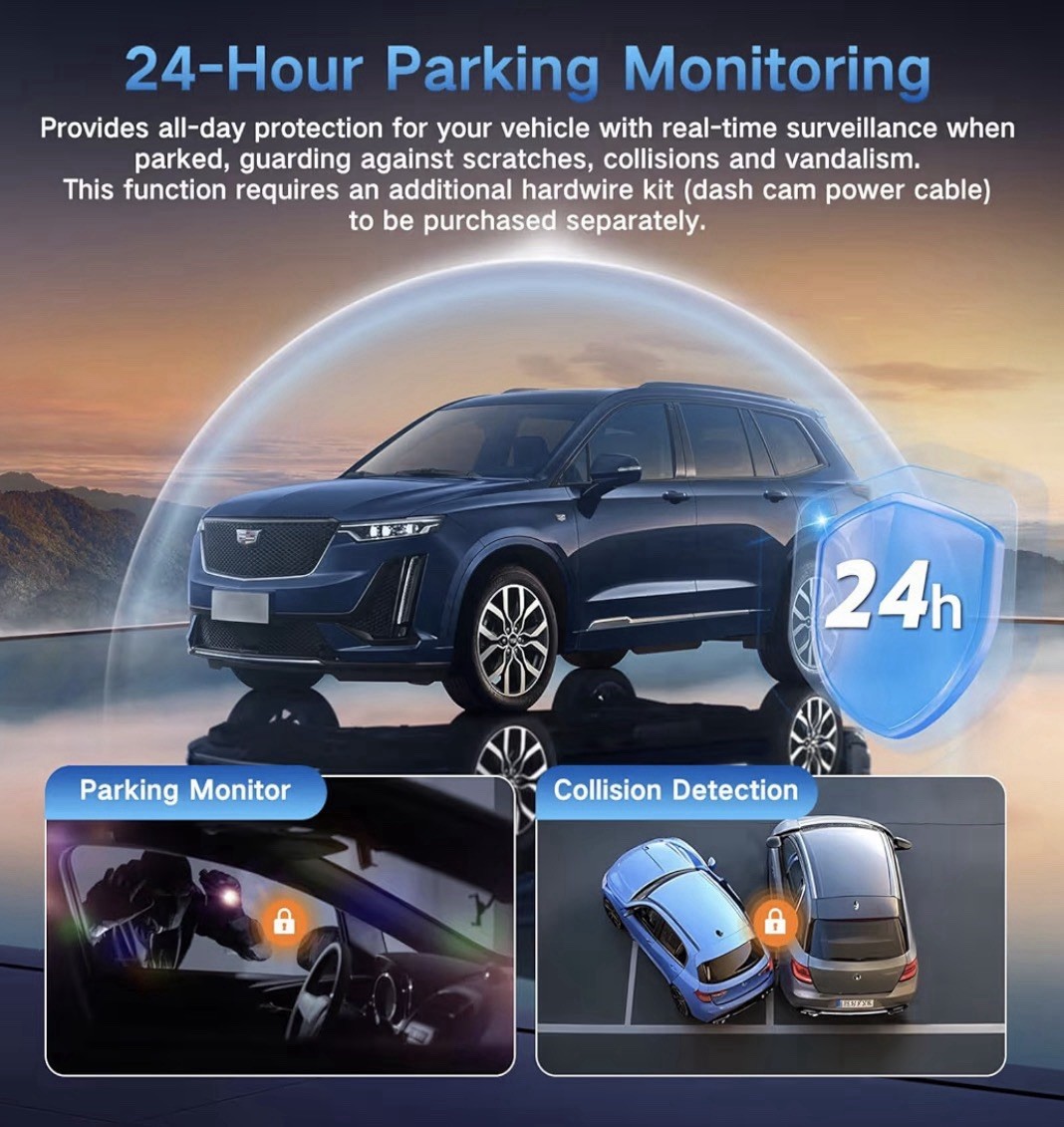 4K Dual Dash Cam Front and Rear, 2 Channel Car Camera with Built-in GPS 5.8GH…