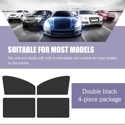 4 PCS Car Full Blackout Design Side Window Sun Visor, 24.41″ x 18.9″ x 12.99″