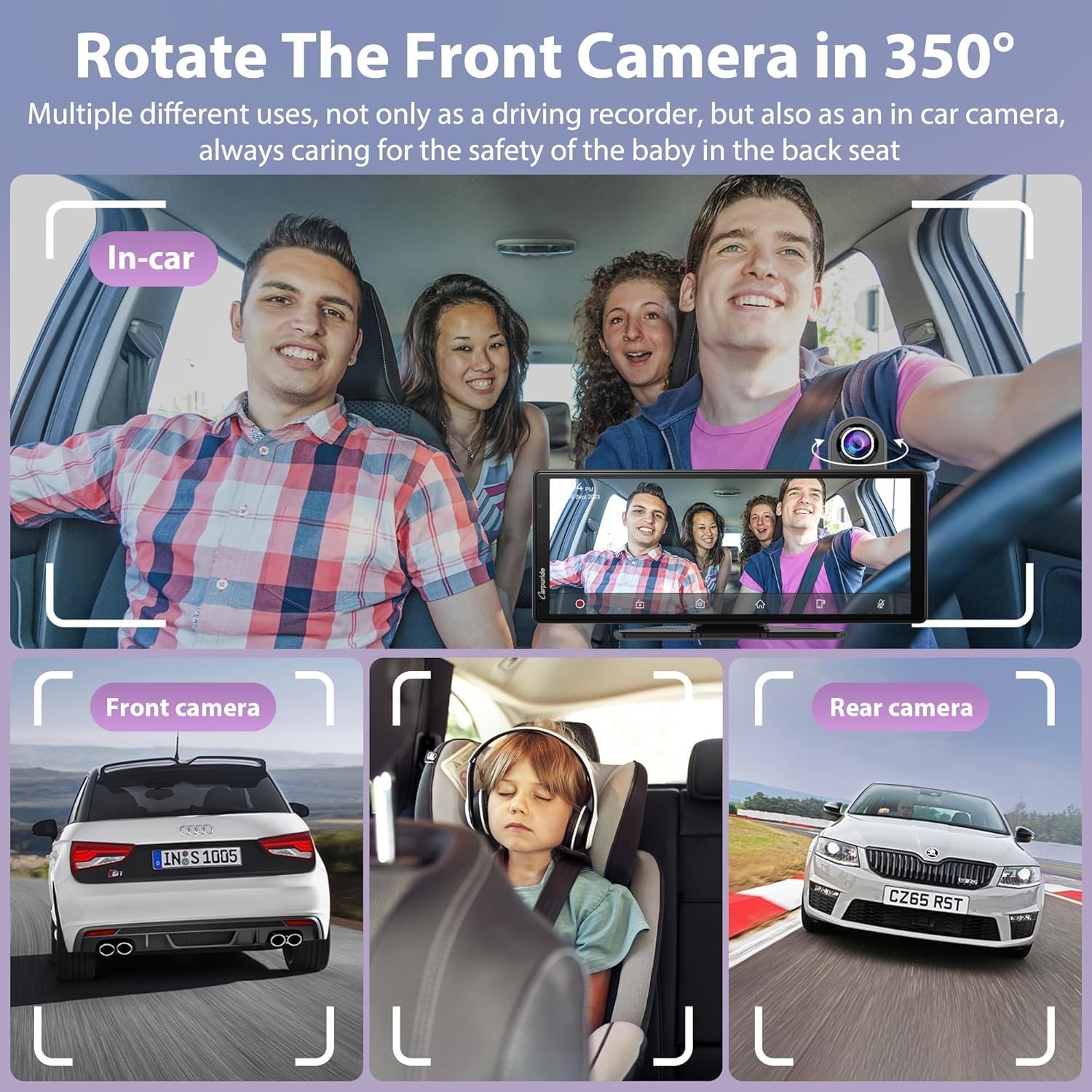2025 Carpuride Wireless Carplay Android Auto with Dash Cam – 10.26 Inch HD I…