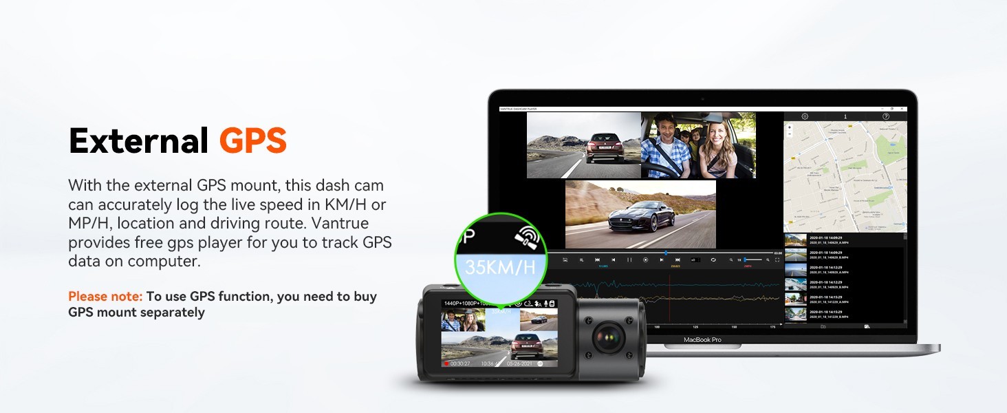 Vantrue N4 3Channel Dash Cam 4K IR Night Vision G-Sensor Loop Recording Car DVR