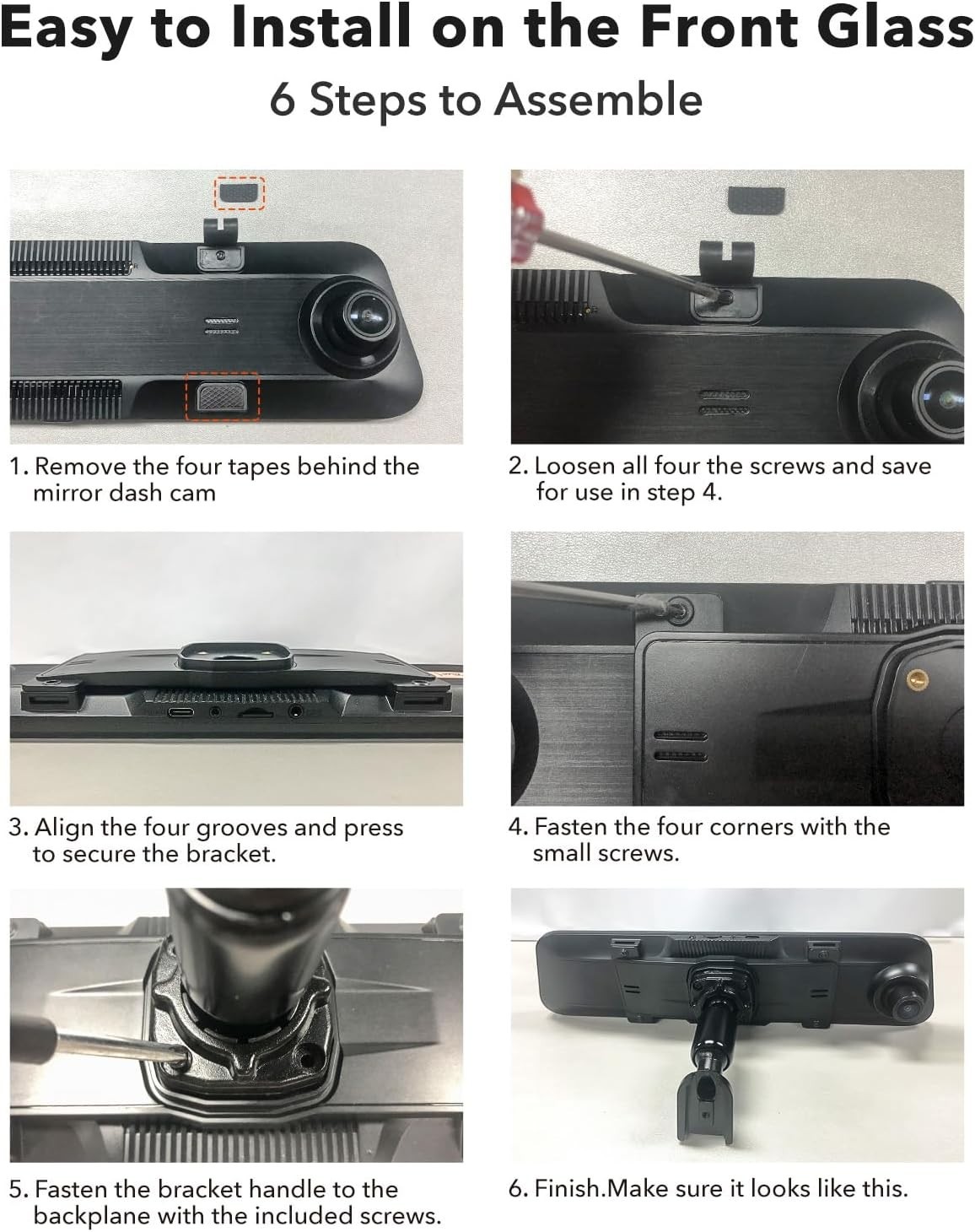 Sturdy USB C Bracket for G900PRO, G840S & G850 Mirror Dash Cams – Easy Install
