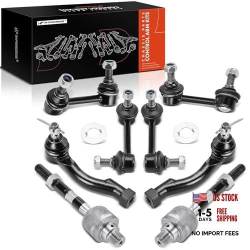 Set of 8, Front & Rear Sway Bar Link, Inner Outer Tie Rod End, Compatible