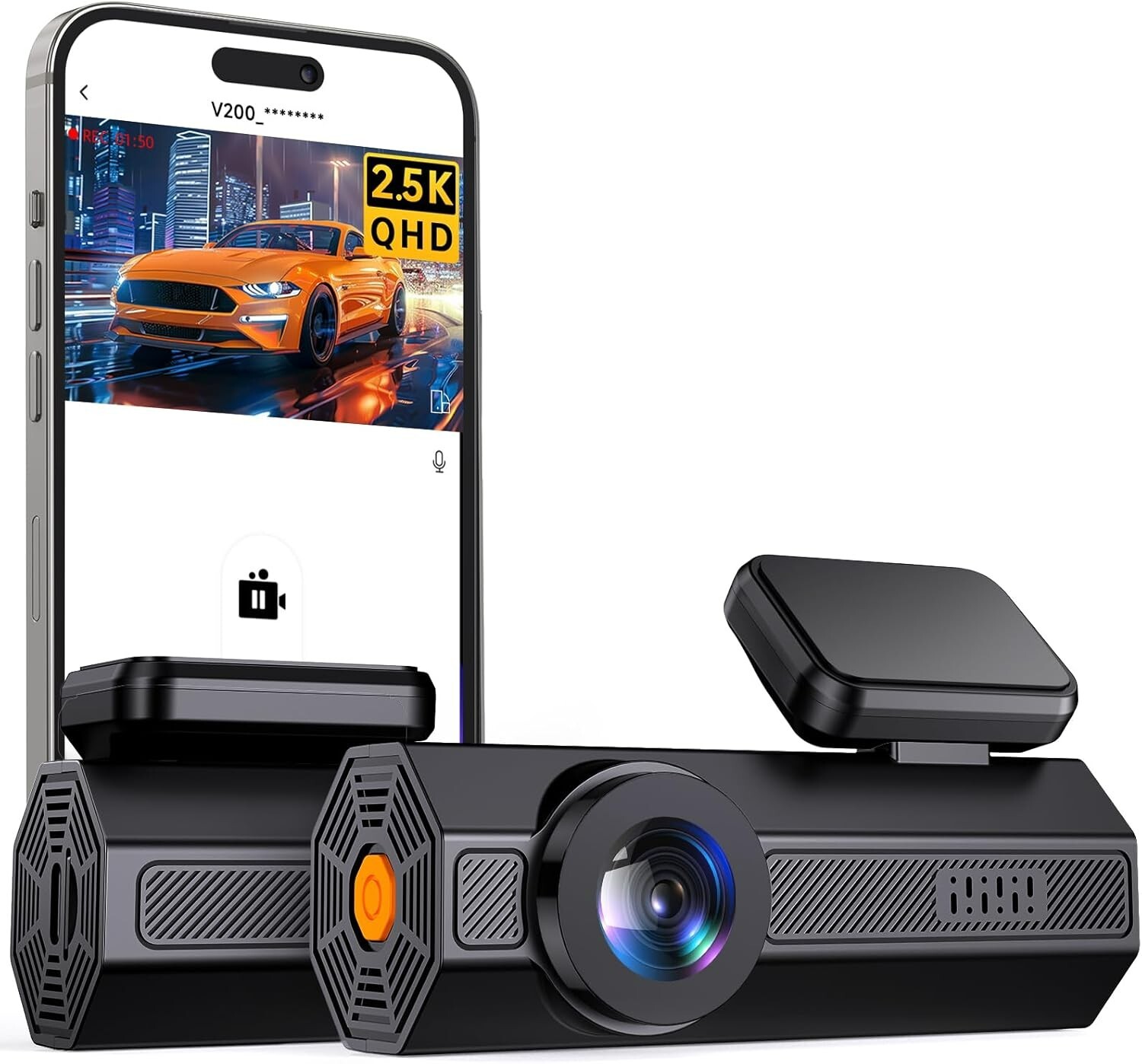 Dash Cam Front 2.5K: Mini Dash Cam for Cars with APP 24 Hr Parking Monitor