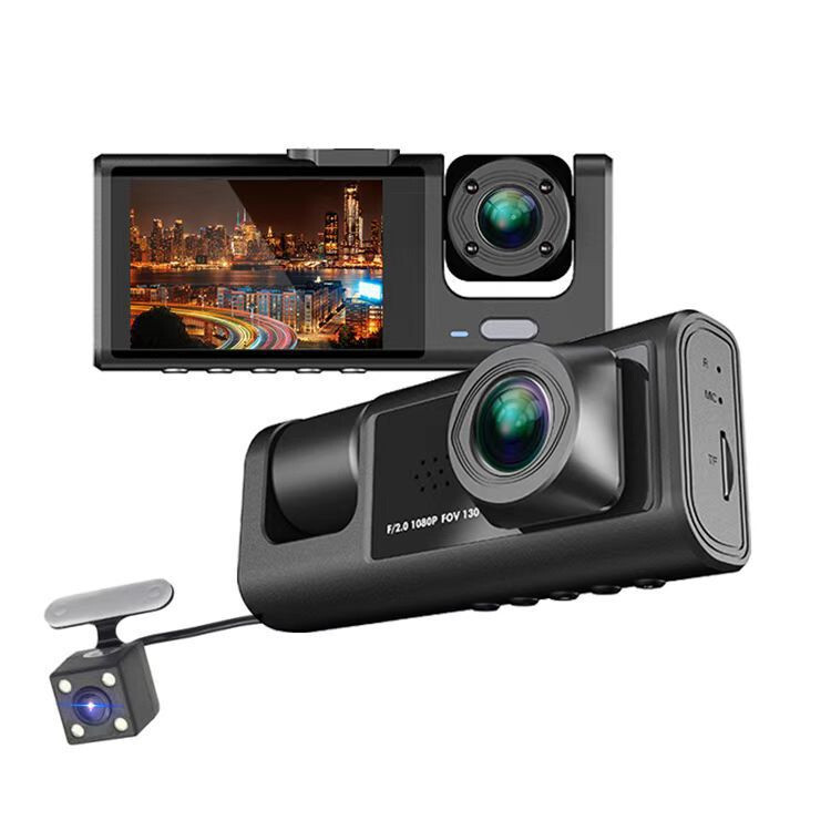 3 Lens Car Dash Cam 1080P Front/Rear/Inside DVR Video Recorder Camera G-Sensor