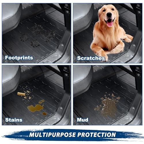 TPE Floor Mats for Can Am Defender Max, Front Rear Anti-Slip Rubber Floor Mats