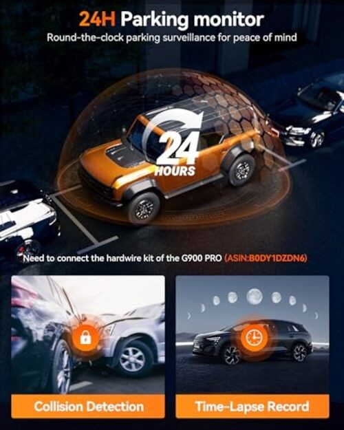G900 PRO Mirror Dash Cam with 8MP STARVIS IMX678, 12 inches Rear View Mirror