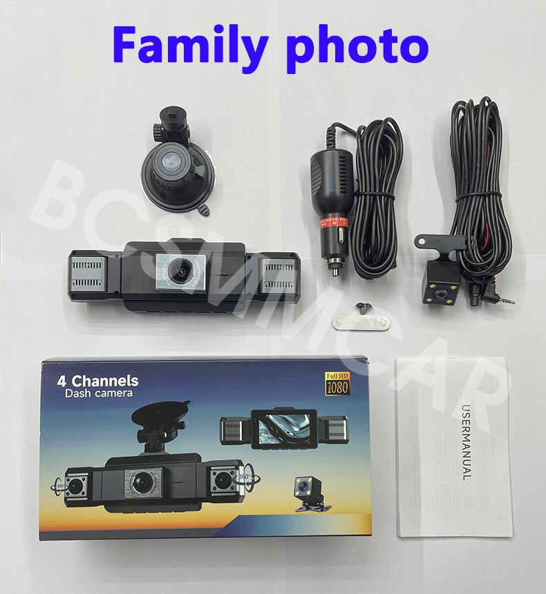 170° WiFi Dash Cam Car 4 Channel DVR Driving Recorder Night Vision With 32G Card