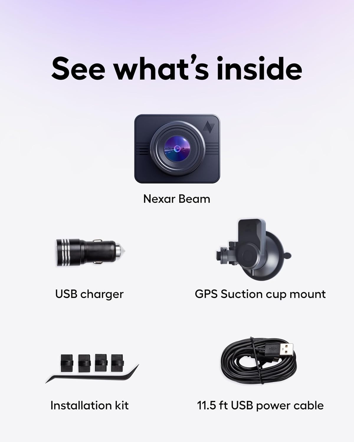 Nexar Beam GPS Dash Cam HD Front Dash Cam 2022 Model 32 GB SD Card Included Unli