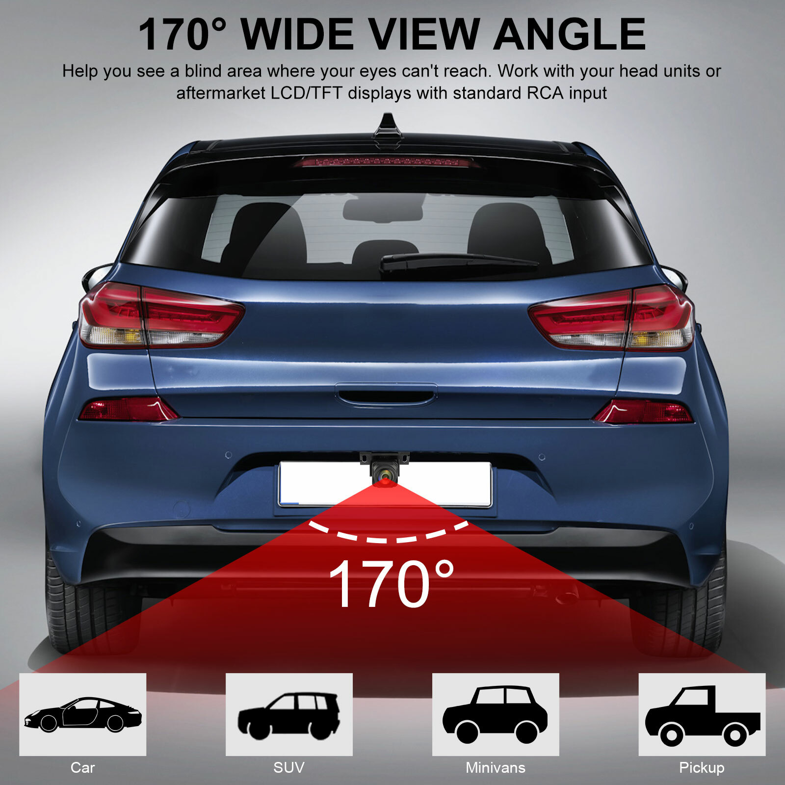 Car Rear View Backup Camera Waterproof Reverse Parking Guideline Night Vision US