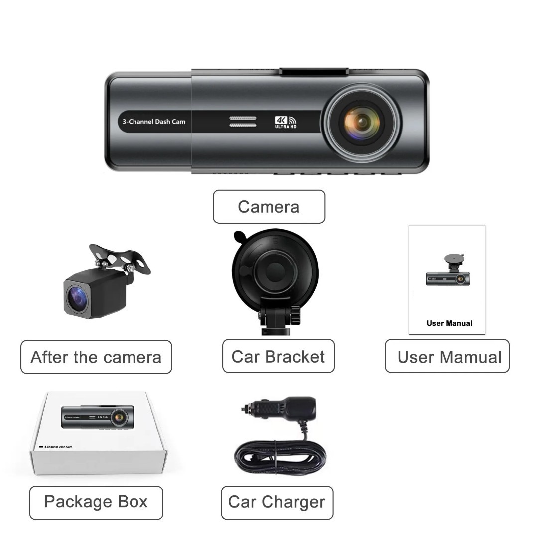 High Quality 4k Car Dash Cam DVR Universal Night Vision Video Recorder Camera