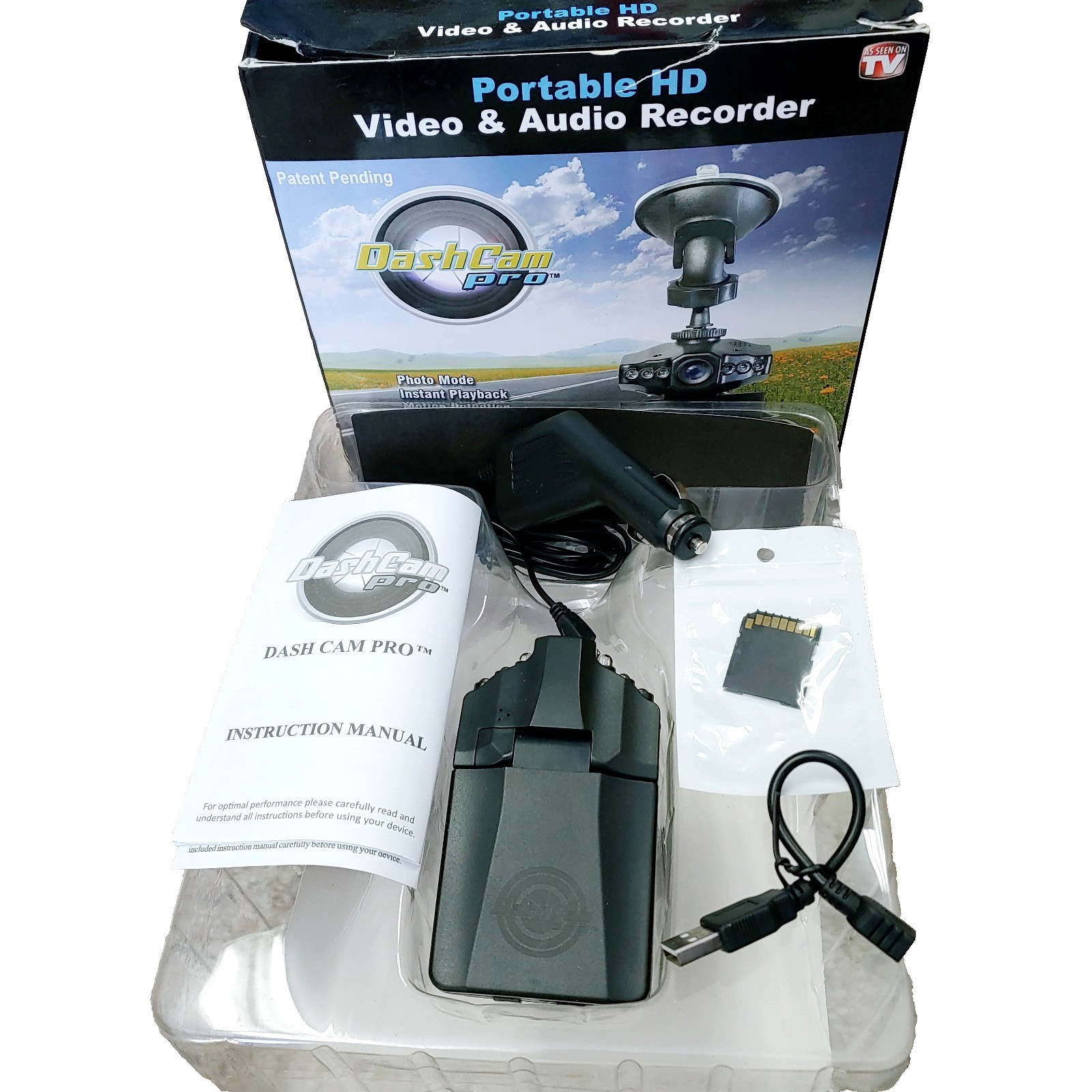 Dash Cam Pro Camera InvenTel As Seen On TV Complete Dash Camera Video-NEW