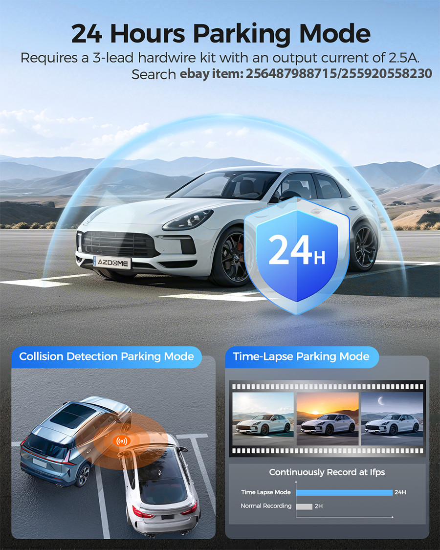 AZDOME 4K Dash Cam Front Camera Night Vision Car WiFi Recorder2880*2160 G-Sensor