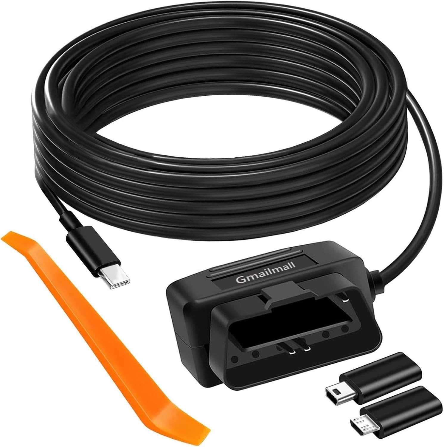 OBD Power Cable Kit Dash Camera USB to Type C Hardwire Kit for Dashcam 12-24V…
