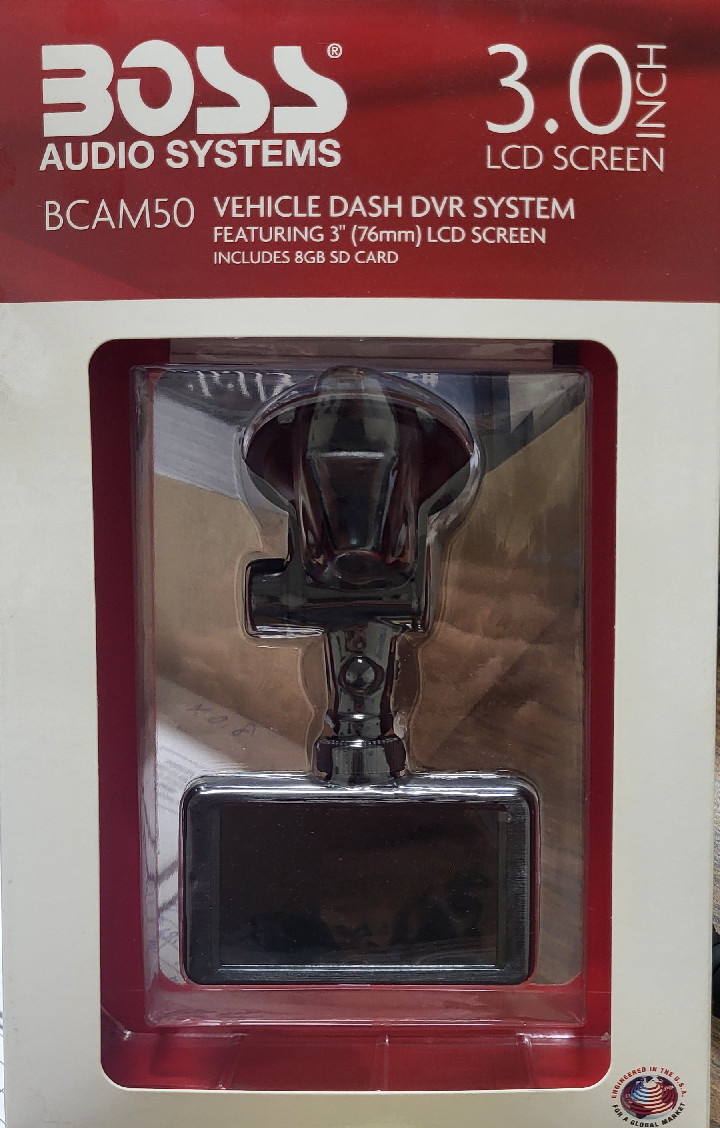 Car DVR System Featuring a 3 Inch Screen and and included 8GB SD Card