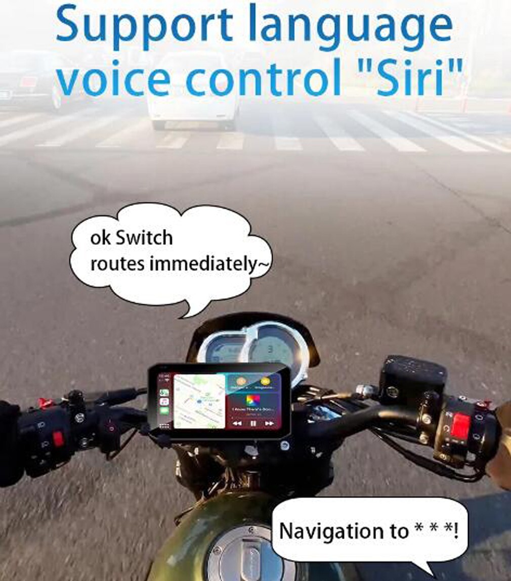 6.25inch Motorcycle 2K Dash Cam Dual BT Wifi GPS Navi Carplay Android Auto TPMS