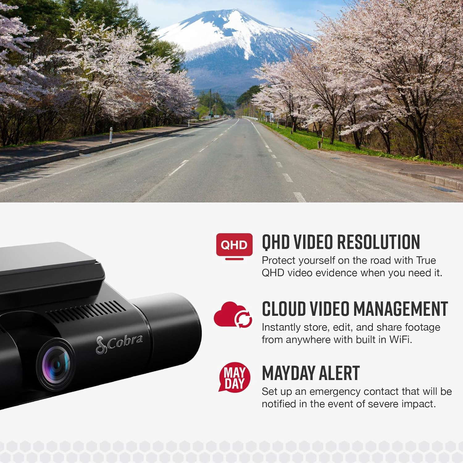 Smart Dual View Front and Cabin Dash Cam (SC 220C) – QHD 1440P Resolution, 360 A