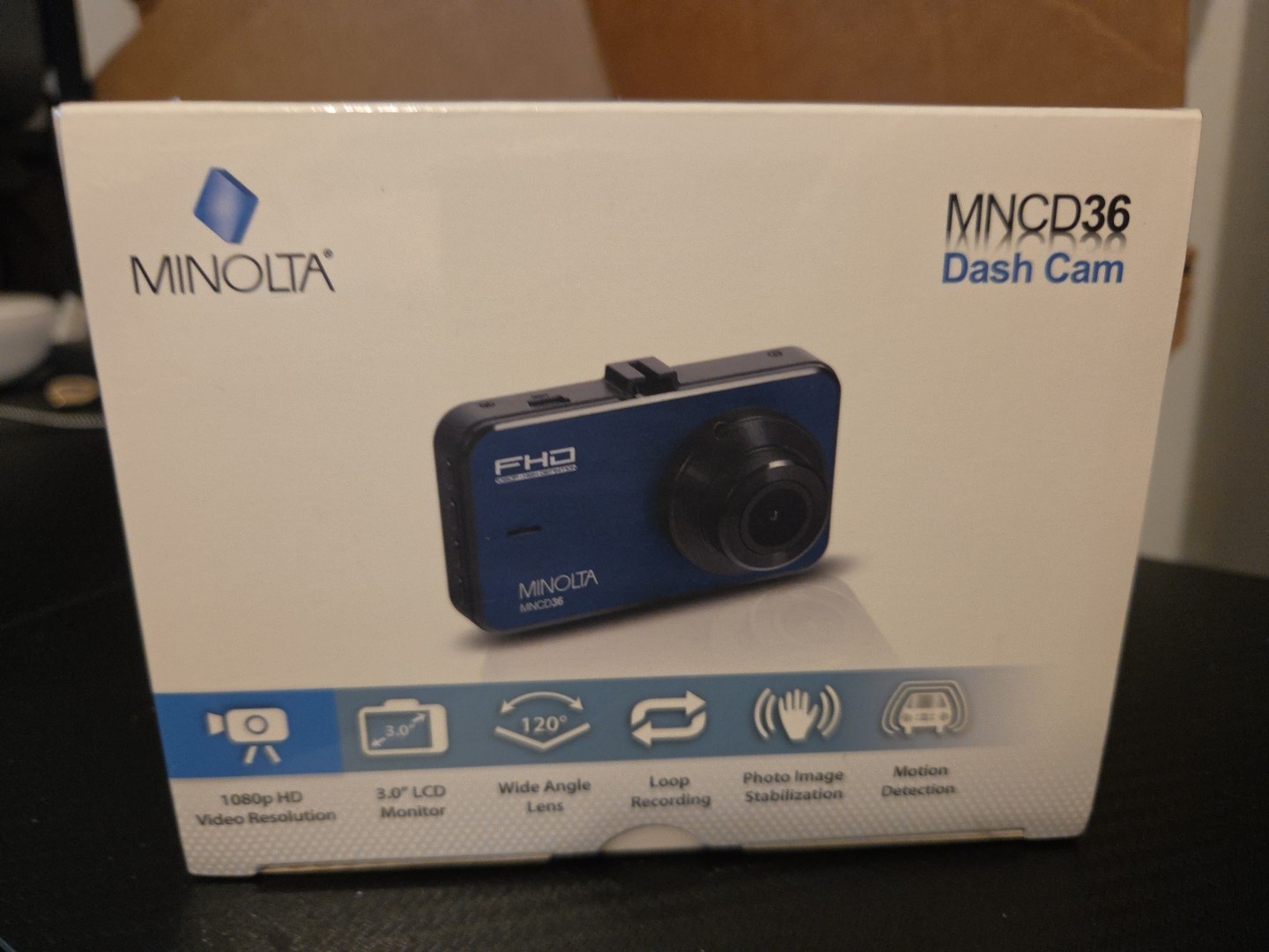 *SEALED* Minolta MNCD36 HD Dash Cam 1080p 3″ LCD Screen 16GB Memory Card Black