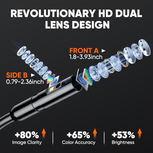 Endoscope Camera with Light, 4.3” Inspection Snake Cameras, 1080P HD