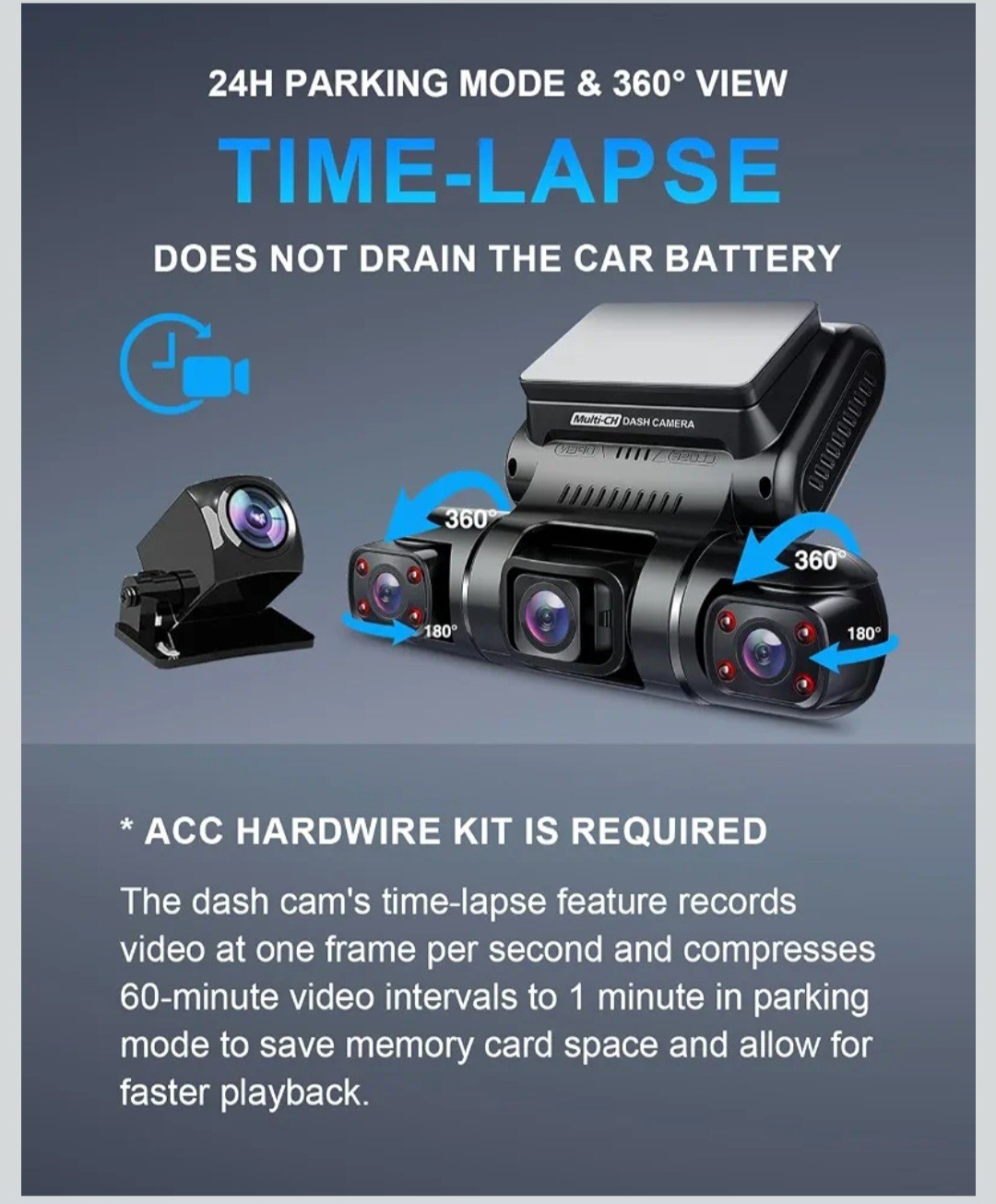 Pruveeo 360° 4 Channel Dash Cam Front and Rear Inside Left Right, Dash Camera